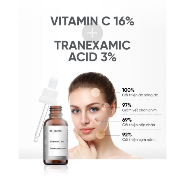 Serum Vitamin C 16% Drceutics và Basic vitamin C 12% Drceutics ngừa lão hóa sáng da mờ thâm
