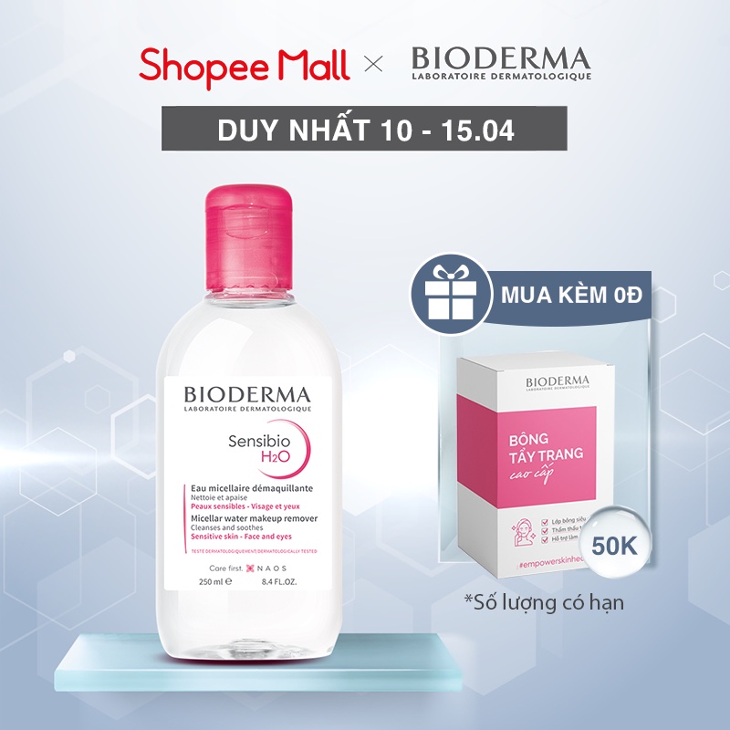 Dung dịch làm sạch và tẩy trang công nghệ Micellar Bioderma Sensibio H2O 250ml