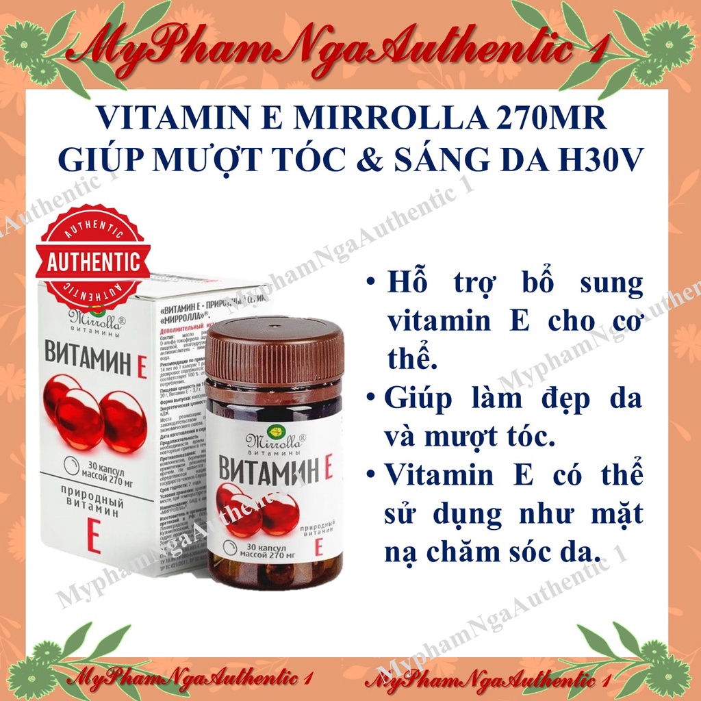 Vitamin E Mirrolla Nga đẹp da, tóc, móng