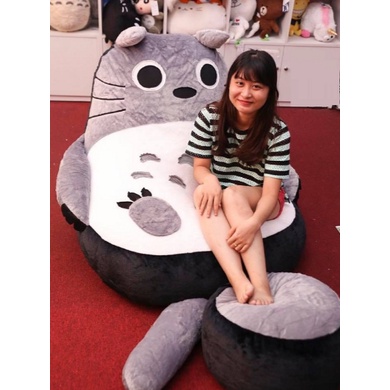 Combo bộ 3 ghế Totoro xám trắng - nhân vật hoạt hình yêu thích của các bé