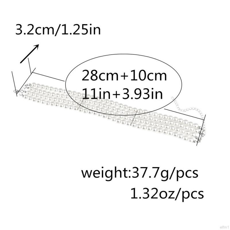 Vòng Đeo Cổ Choker Nhiều Lớp Đính Ngọc Trai Nhân Tạo Phong Cách Hàn Quốc