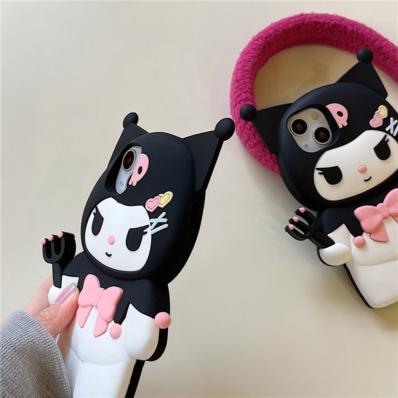 SANRIO Dễ Thương Ốp Điện Thoại Silicon Mềm In Hình kuromi Cho iphone 15 14 13 12 11 pro max xs xr x xsmax