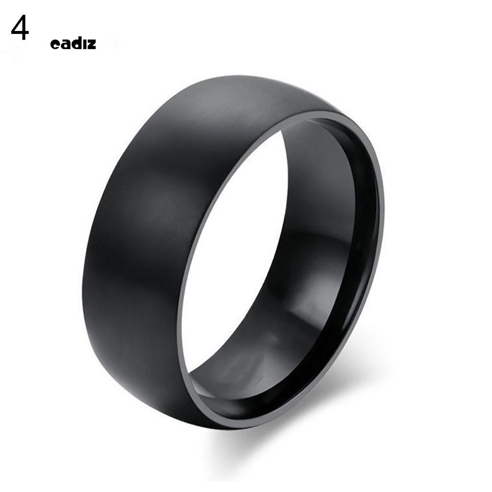 Nhẫn Titanium Màu Đen 8mm Mạnh Mẽ Cá Tính Dành Cho Nam