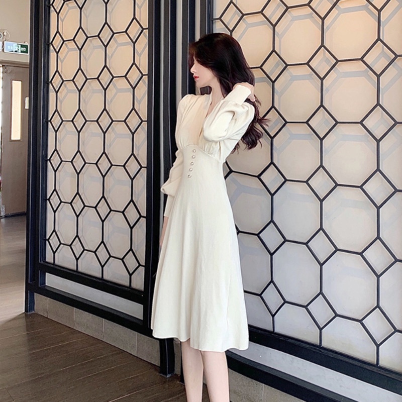 Đầm Dệt Kim Thời Trang Thu Đông Thanh Lịch Cho Nữ