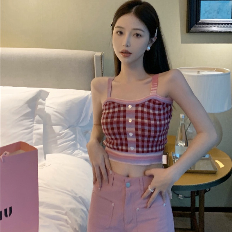 Áo Yếm Dệt Kim Nhiều Màu Sắc Thời Trang Mùa Hè Cho Nữ