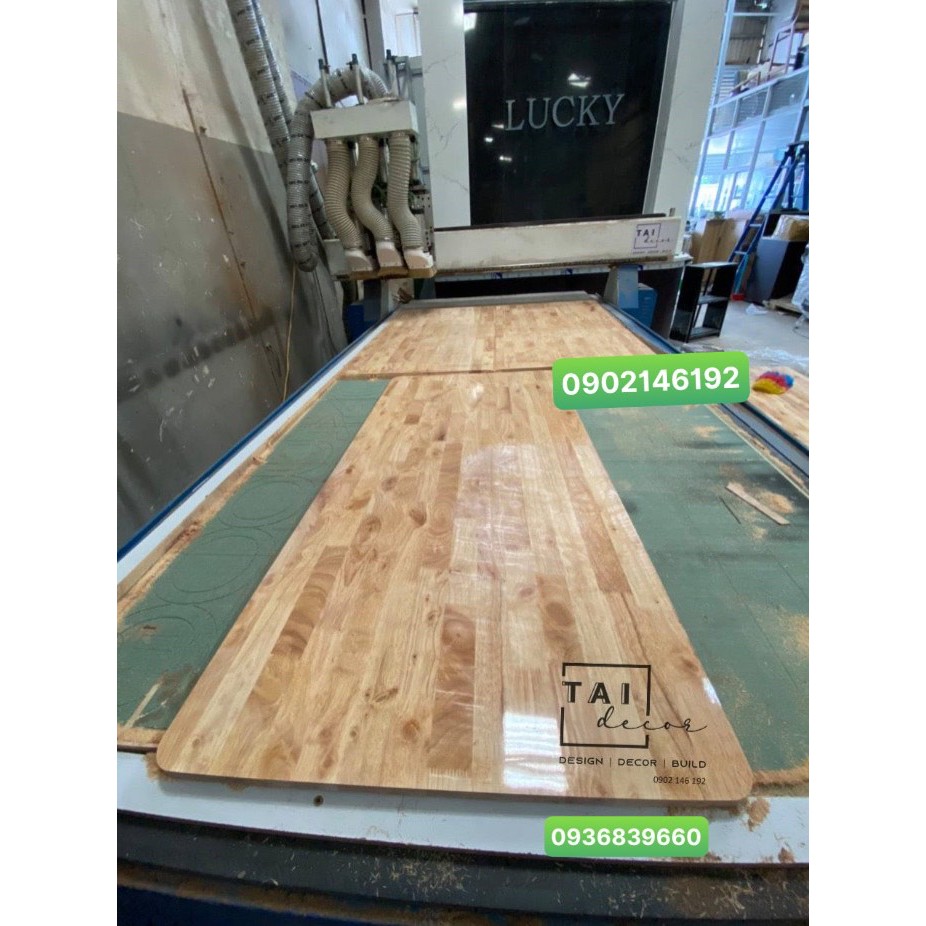(Size 60-70) Mặt bàn gỗ cao su làm bàn học - bàn làm việc - kệ gỗ trang trí - để vật dụng nhà bếp TC086