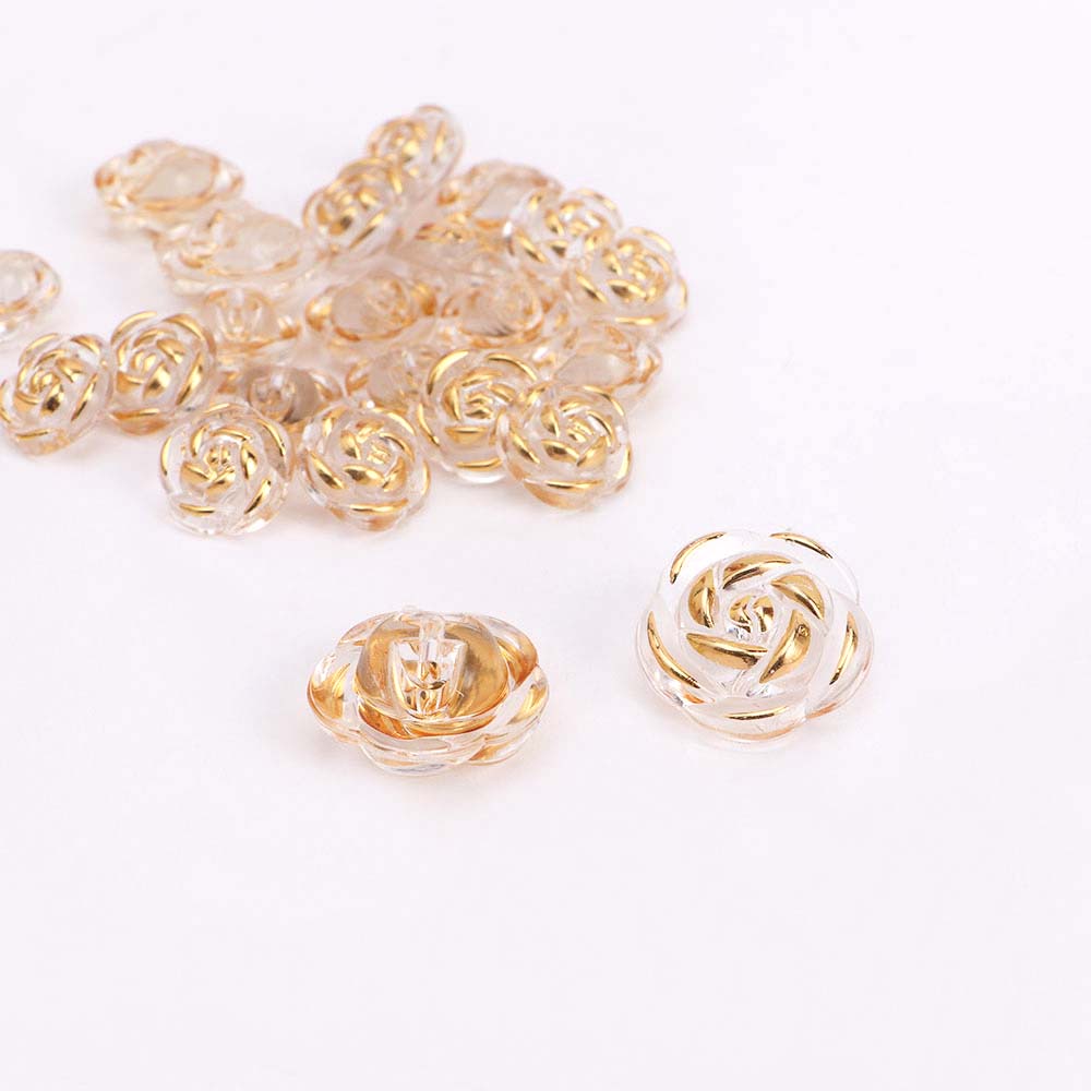 Nút Áo Trong Suốt Hình Hoa Hồng Dùng May Quần Áo Búp Bê Diy