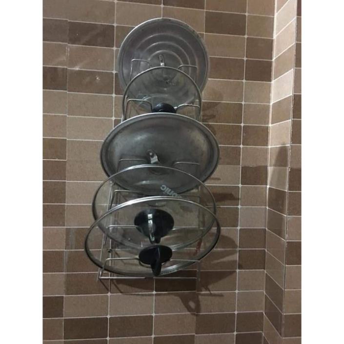 Giá treo vung xoong nồi inox 6 tầng. Kệ treo nắp nồi. ( tuyển khách sỉ)