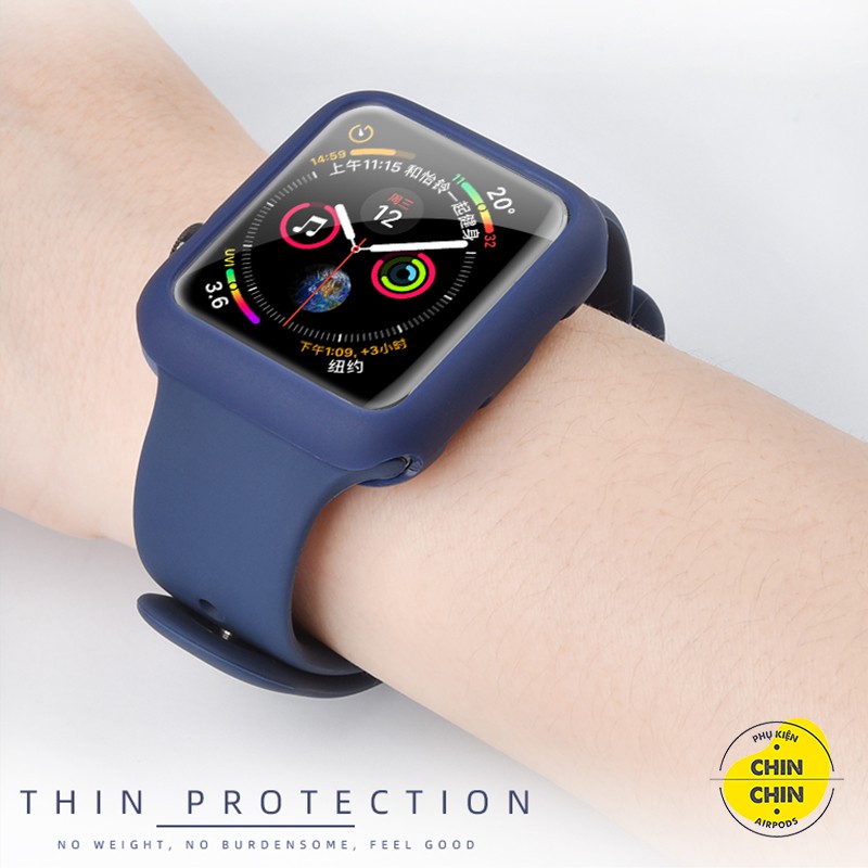 Ốp Bảo Vệ Mặt Đồng Hồ Thông Minh Apple Watch Series SE/6/5/4/3/2/1 Bằng Silicone Full Size 38/40/42/44mm - Chinchin Case