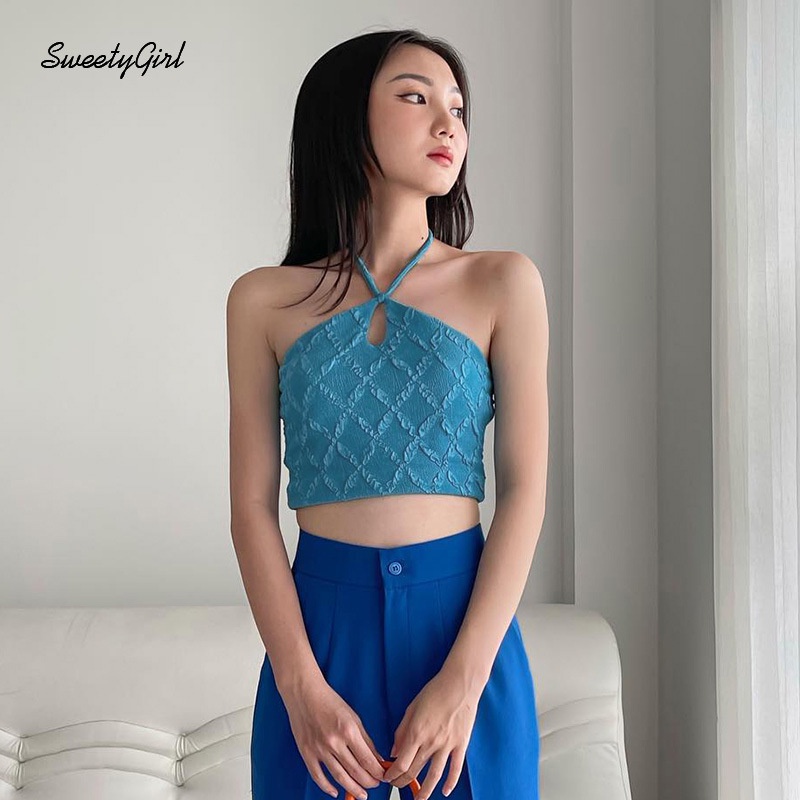 Áo Ống Ngắn Không Tay Hở Lưng Màu Trơn Thời Trang Mới 2022 Cho Nữ