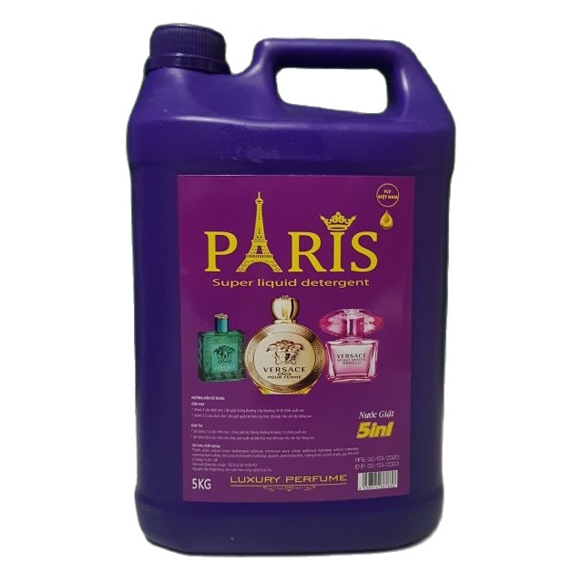 Nước Giặt Quần Áo Cho Máy Giặt Thái Lan Paris 5 lít (Tím)
