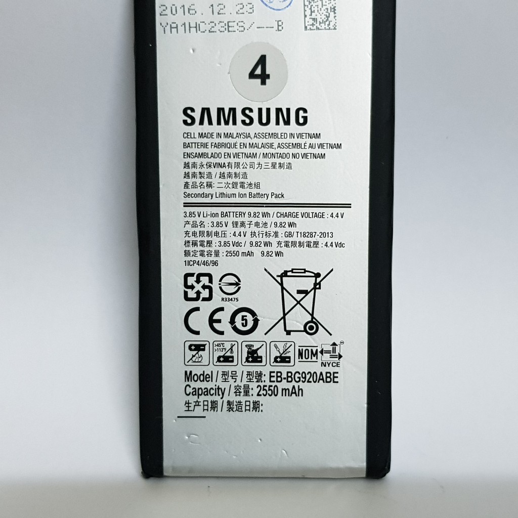 Pin sam-sung galaxy S6, 2550mAh chuẩn zin