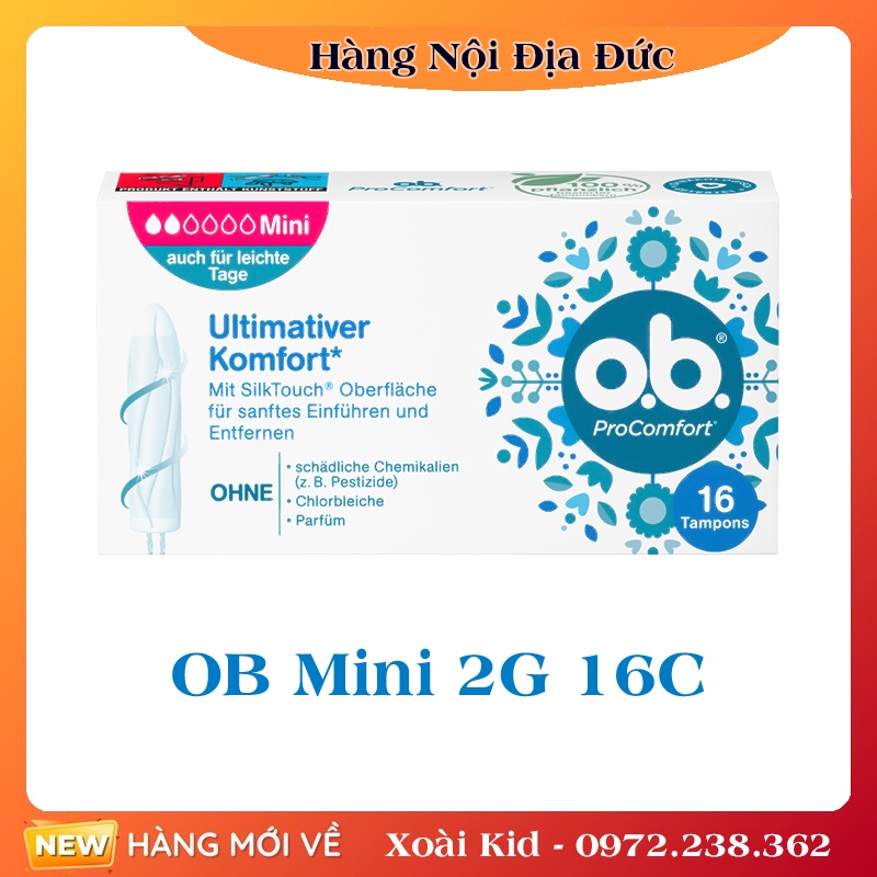 Băng vệ sinh Tampon Ob Đức - Date mới đủ Bill