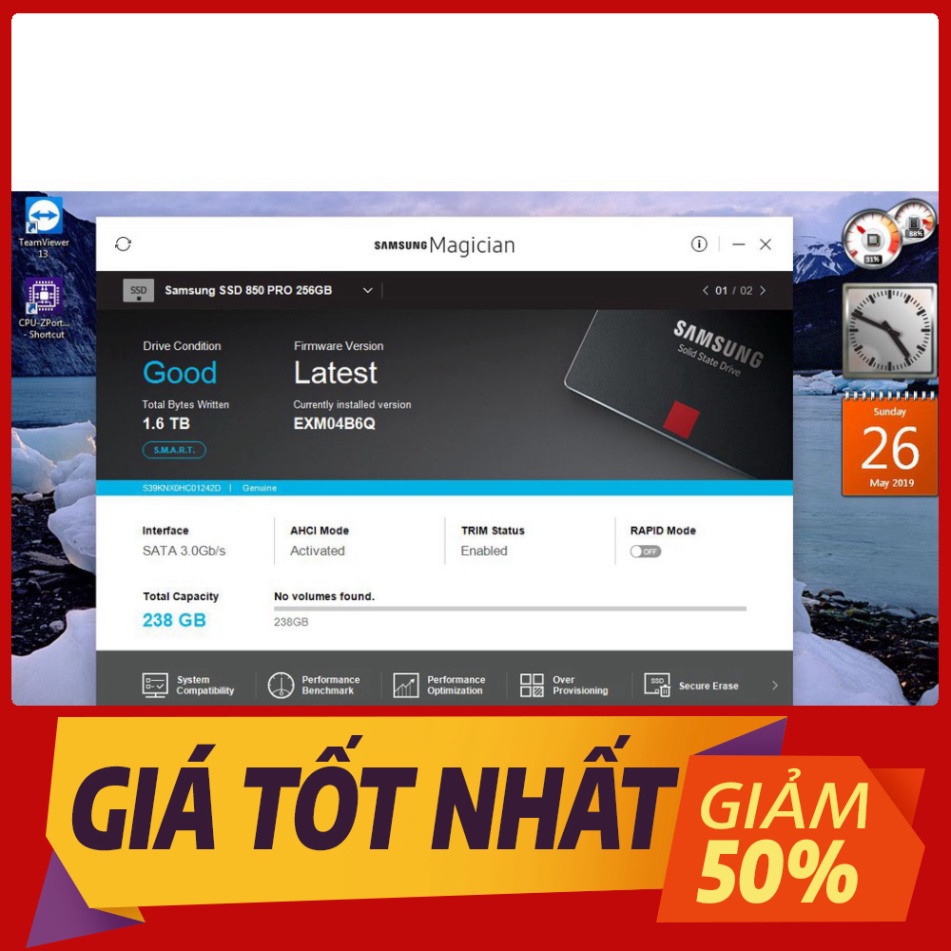GIÁ TỐT NHẤT Ổ cứng ssd 256gb Samsung 850 PRO, hàng mở máy chính hãng, bh 3 năm GIÁ TỐT NHẤT