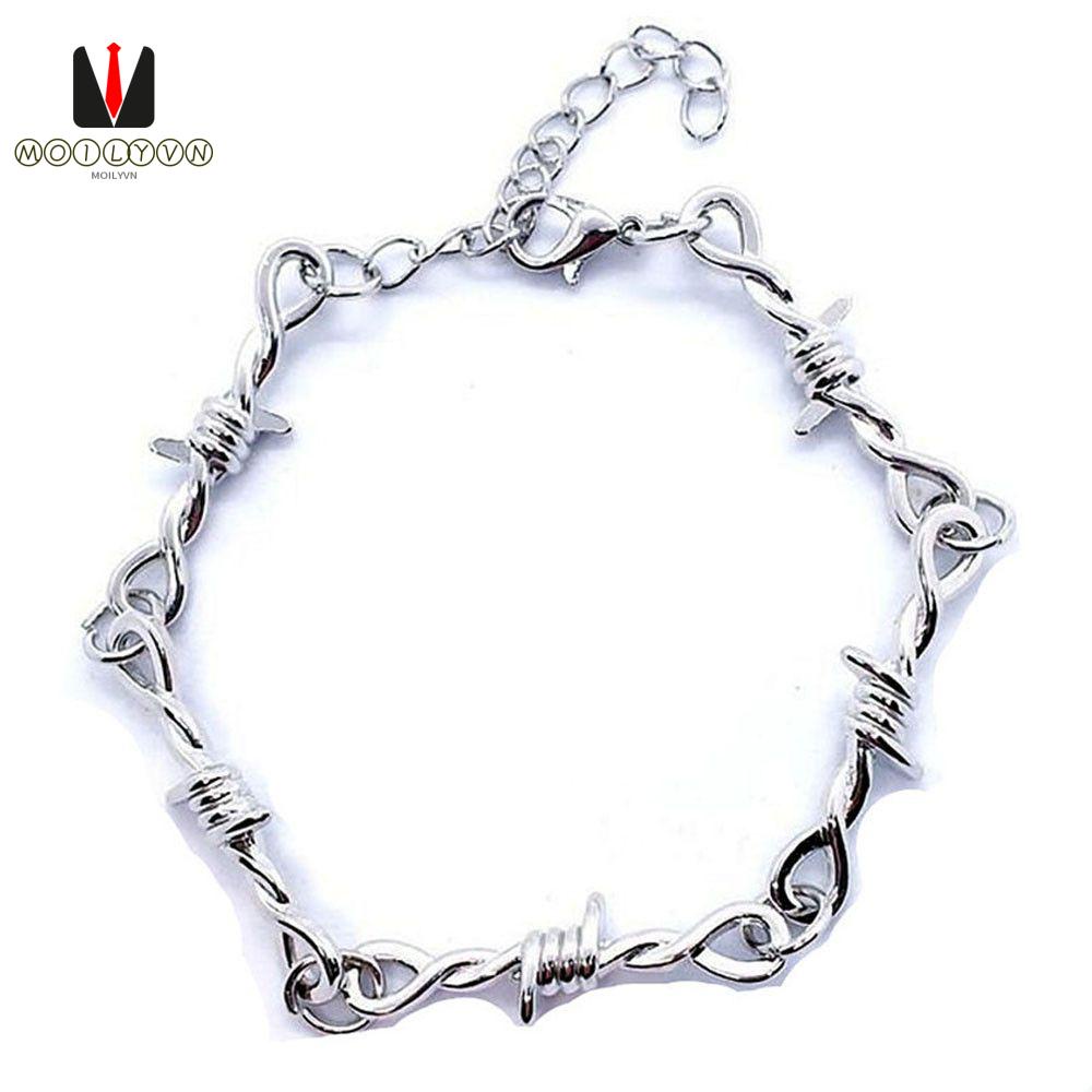 Vòng cổ choker/vòng đeo tay dây gai nhỏ phong cách punk hip hop thời trang