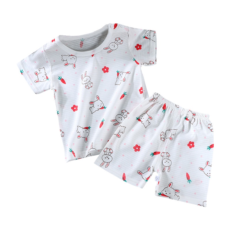 Bộ Đồ Ngủ Hai Mảnh Bằng Vải Cotton Mỏng Điều Hòa Không Khí Thời Trang Mùa Hè 2188 Dành Cho Bé Gái