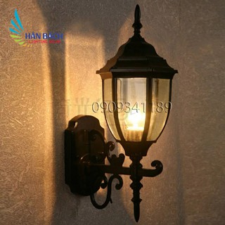 Đèn vách tường gắn cột treo tường ngoài trời giả cổ - Tặng kèm bóng