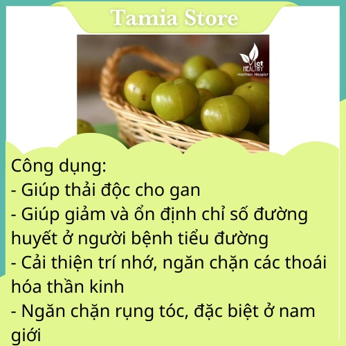Bột amla  Viet Healthy 200g, gồm Vitamin C tự nhiên, chất lượng cao, tăng miễn dịch, giúp diệt khuẩn...