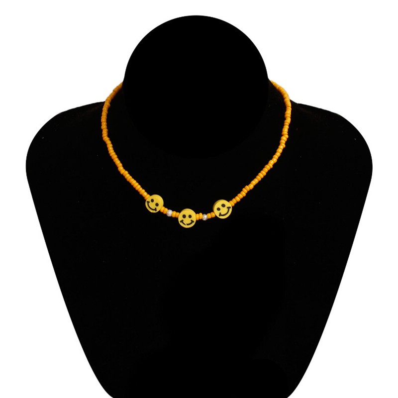 Vòng Cổ Choker Mặt Cười Nhiều Màu Sắc Phong Cách Bohemian