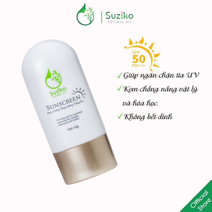 Kem chống nắng dưỡng da dưỡng trắng SUZIKO - Sunscreen| 50g