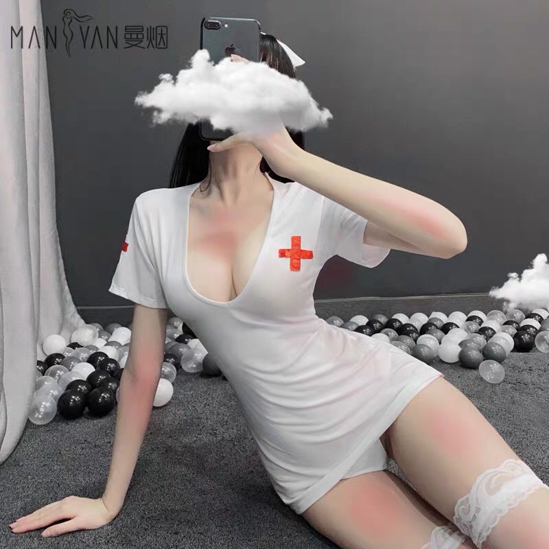 Đồ ngủ nữ Sexy Cosplay y tá hở lưng quyến rũ