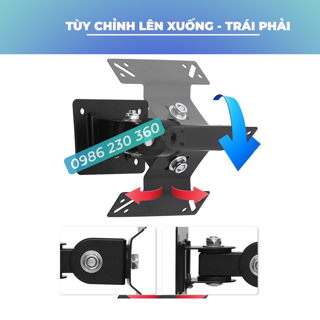 Giá Treo Màn Hình F03 Xoay 360 Độ 17 - 27 Inch - Thiết Kế Gắn Tường - 2 Phiên Bản Lựa Chọn