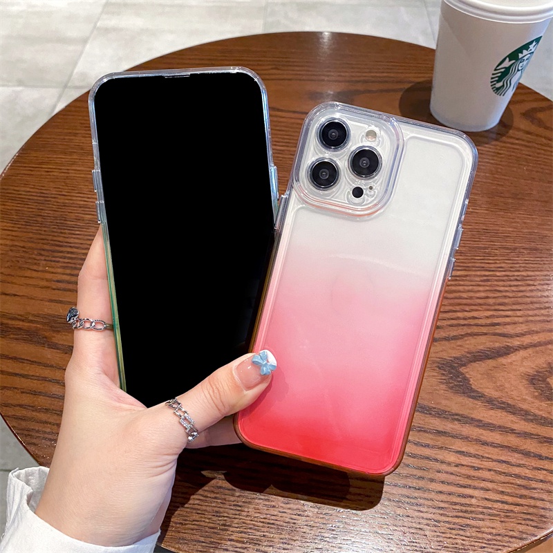 Ốp Điện Thoại Silicon Trong Suốt Màu Gradient Sang Trọng Chống Sốc Cho iPhone 13 12 11 Pro MAX XR X XS 7 8 Plus