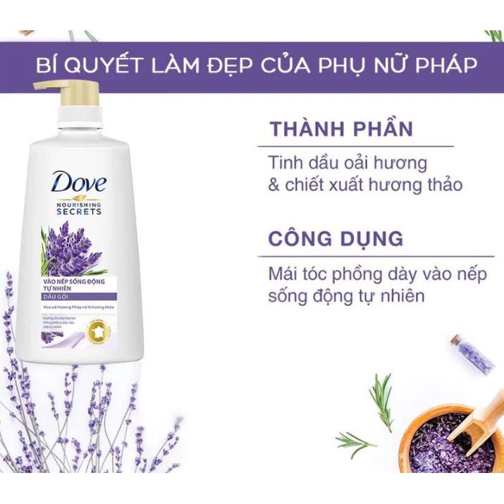 Dầu Gội Vào Nếp Suôn Mượt, Óng Mềm Tự Nhiên Và Ngăn Tóc Gãy Rụng DOVE Nourishing Secret