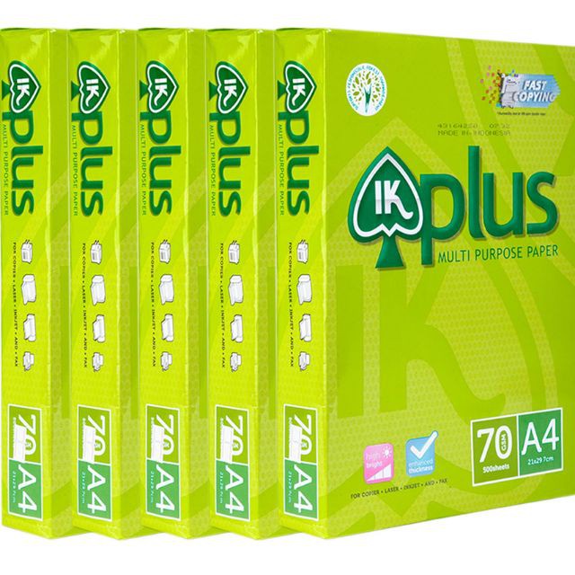 Giấy A4 photocopy IK PLus 70gsm dùng để in, photo bề mặt không có bụi giấy