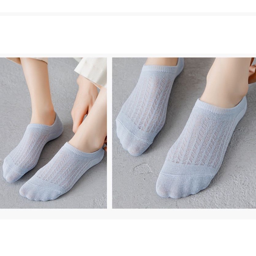 Set 5 đôi tất vớ nữ Ulzzang nửa bàn chân thoáng khí trơn màu siêu đẹp BAG U TNC085