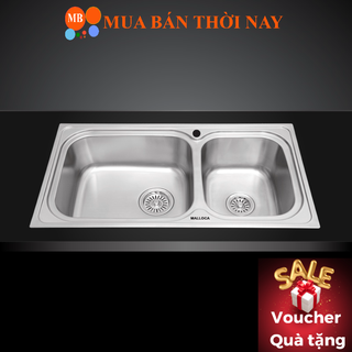 Chậu rửa chén inox Malloca MS 2025, bồn rửa bát inox 304, Cam kết chính hãng