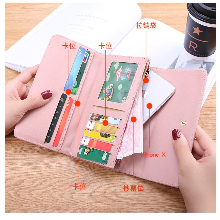 Ví Dài Mỏng Đính Vương Miện Kim Loại 2022 Thời Trang Xu Hướng Cho Nữ