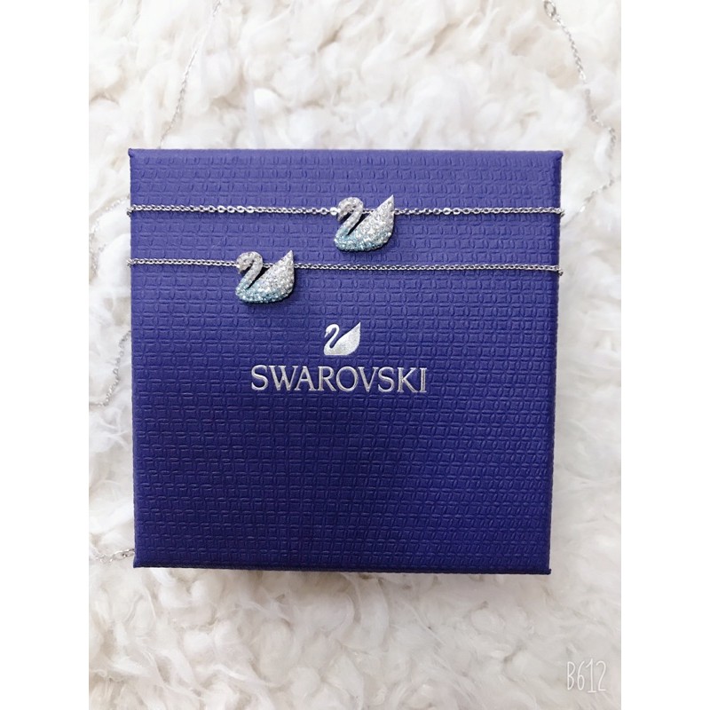 Dây chuyền Thiên nga Swarovski xanh omber size nhỏ