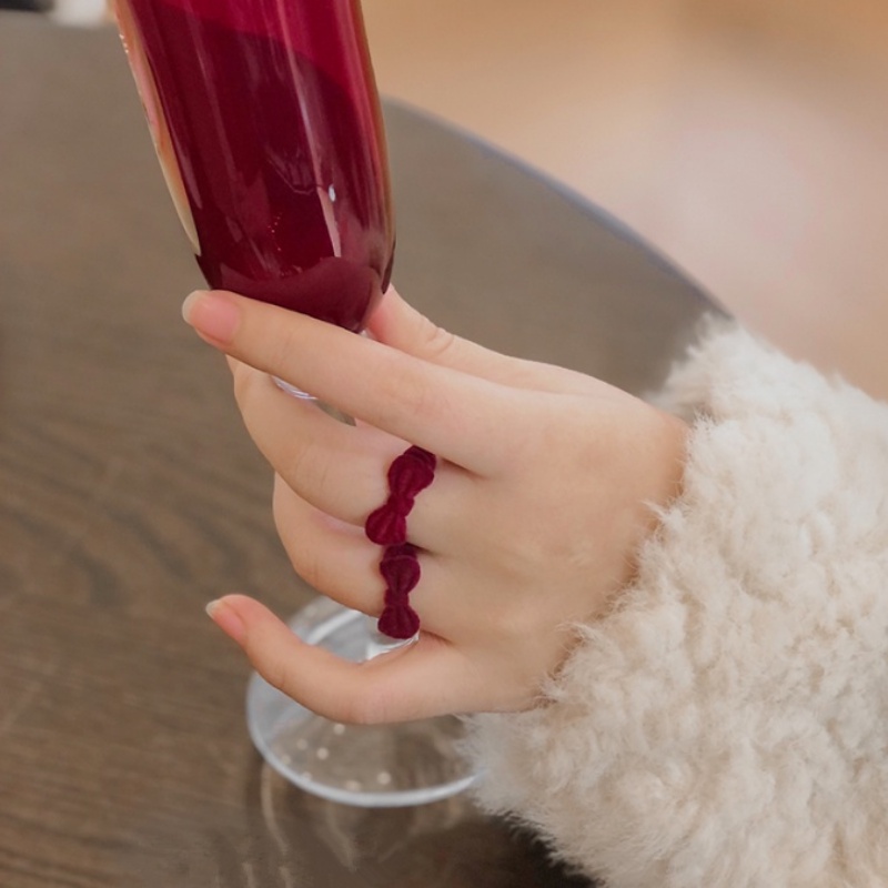 Hộp Đựng Nhẫn Cưới / Đính Hôn Đính Nơ Đỏ Phong Cách Hàn Quốc Thời Trang Cho Nữ