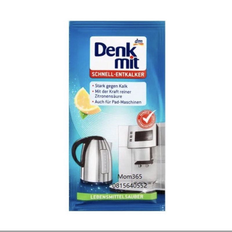 Bột tẩy cặn ấm siêu tốc, máy pha cà phê Denkmit Đức - tẩy cặn canxi bình thủy, bình đun
