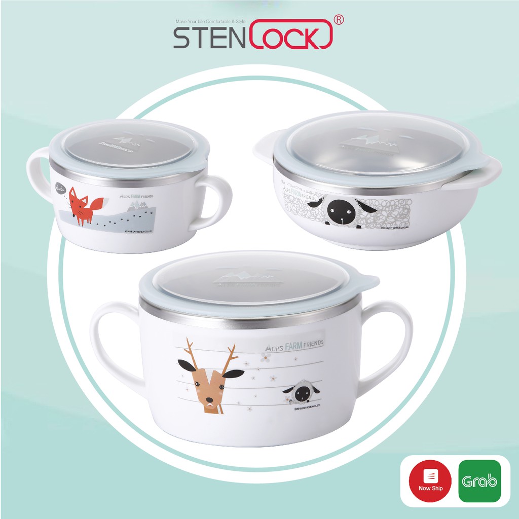 Tô ăn dặm STENLOCK cao cấp cho bé 250ml/ 400ml/ 650ml (Chính hãng Hàn Quốc)