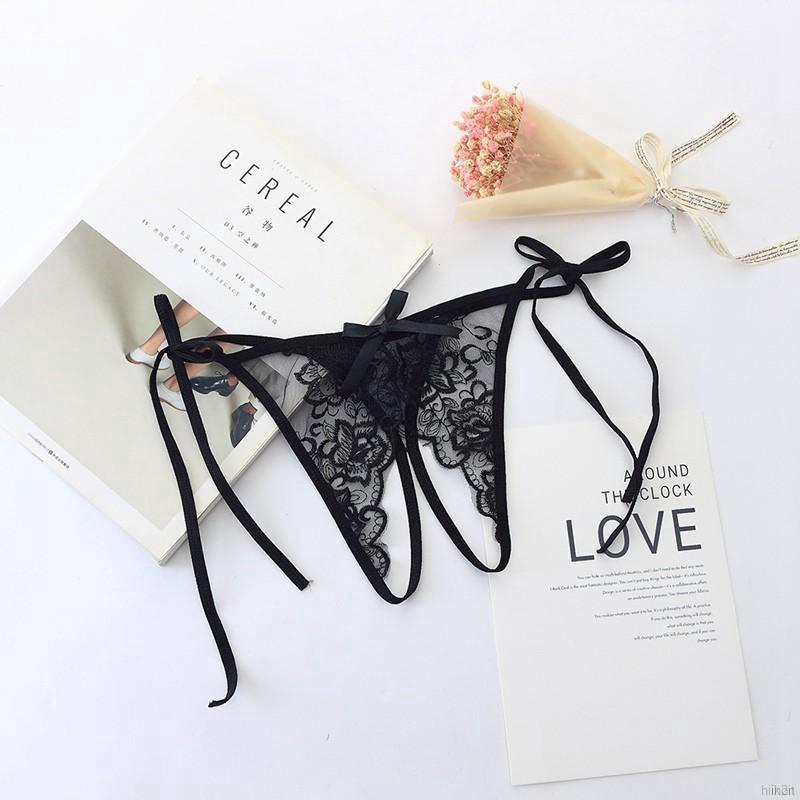 Quần lót ren hoa xuyên thấu lưng thấp cho nữ