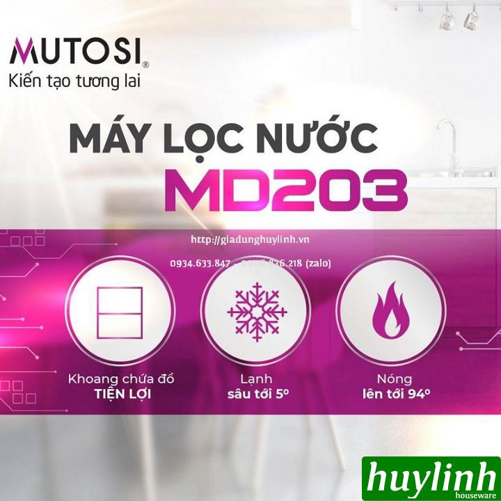 [Mã ELHAMS5 giảm 6% đơn 300K] Cây nước nóng lạnh Mutosi MD-203 - Làm lạnh bằng Block