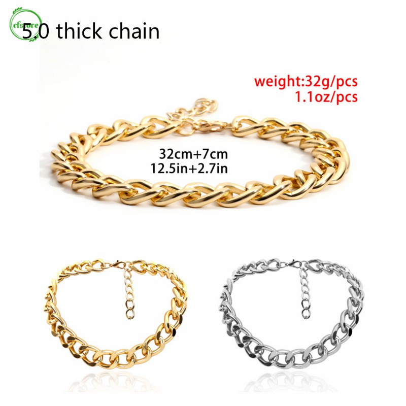 Dây chuyền bằng nhôm mạ vàng kiểu dây xích dày cho nữ