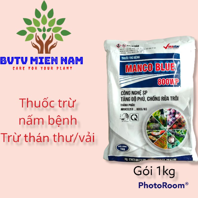 MANCO BLUE 800WP gói 1kg, sản phẩm thế hệ mới, xử lý nấm bệnh cây trồng, thán thư trên vải, thanh long, sầu riêng, tiêu