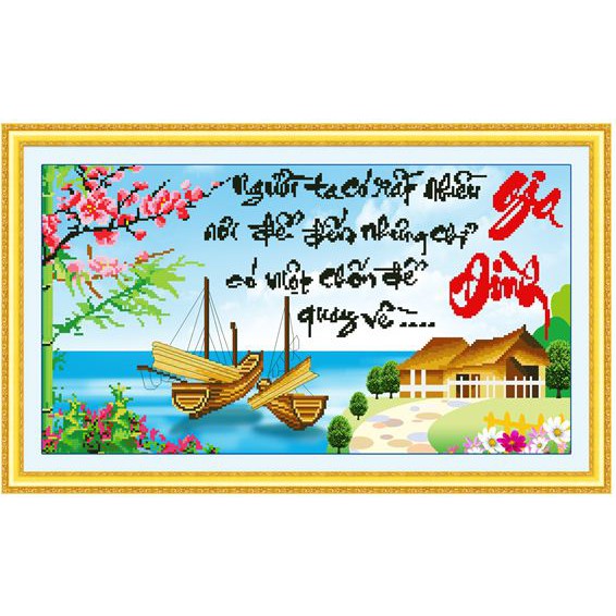 Tranh Thêu Chữ Thập 3D Người Ta Có Rất Nhiều Nơi Để Đến EVA8146 (KHÁCH TỰ THÊU) KT:71X42CM