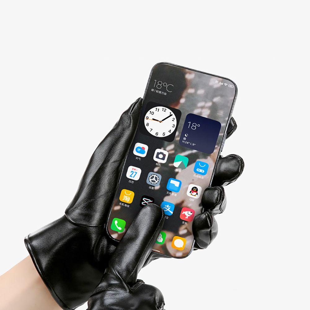 IVORY Găng Tay Da Chống Gió Chống Thấm Nước Có Thể Dùng Màn Hình Cảm Ứng