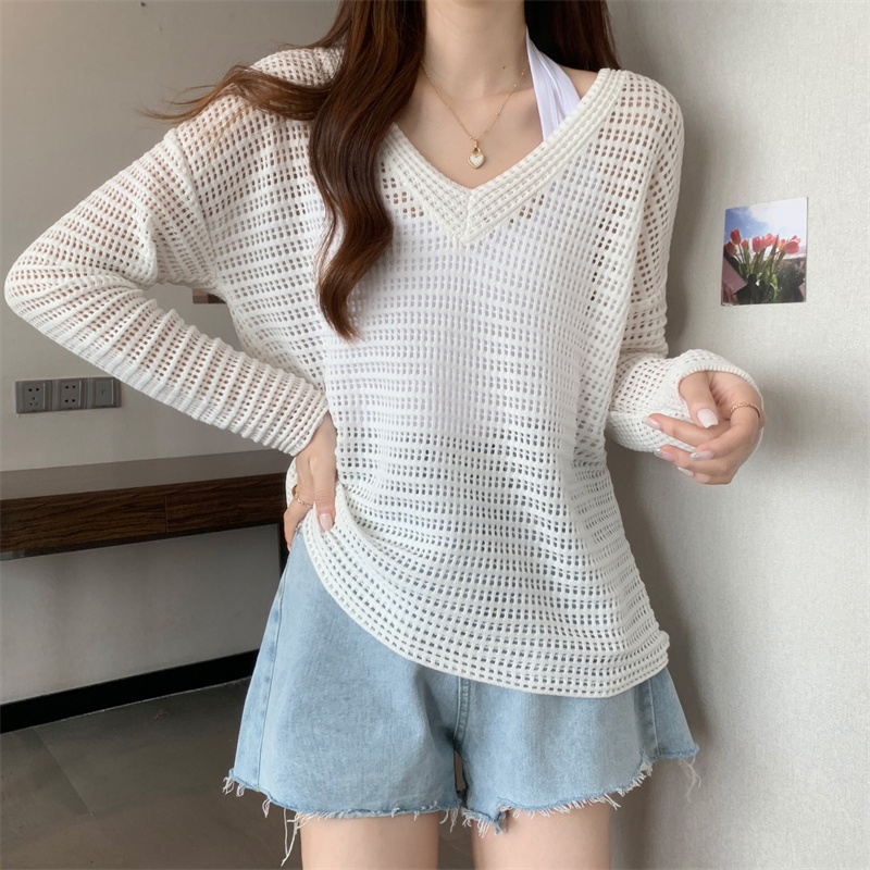Áo Nữ Tay Dài Cổ Chữ V Thời Trang Quyến Rũ