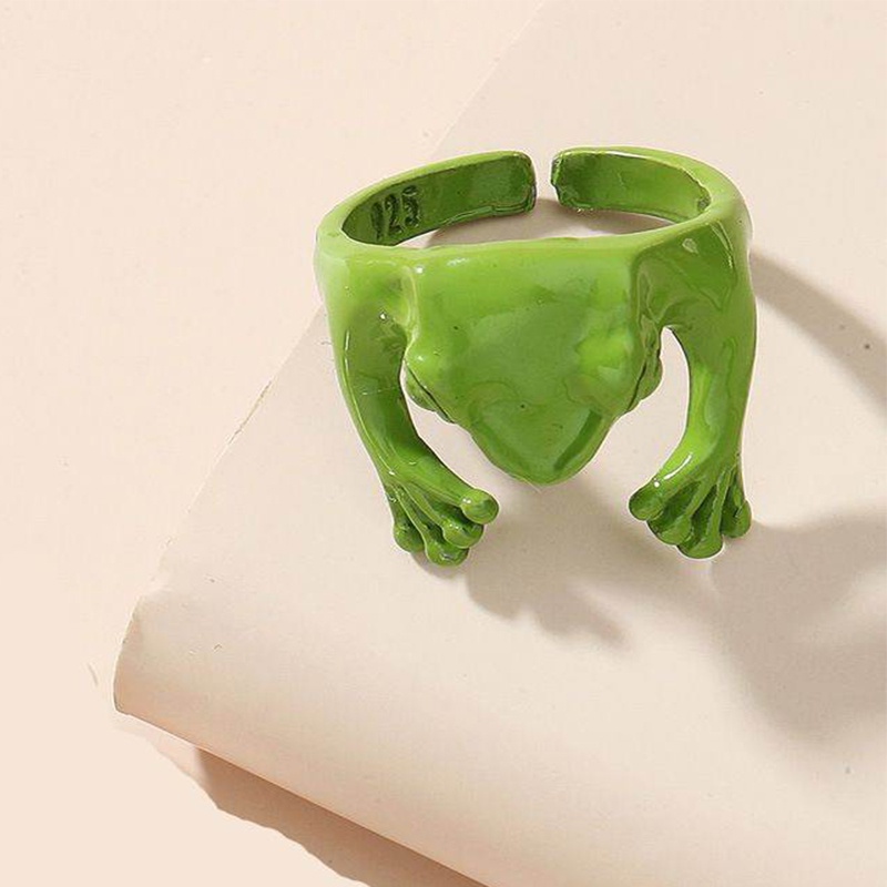 Nhẫn thời trang hình chú ếch dễ thương có thể điều chỉnh kích thước cho nam và nữ