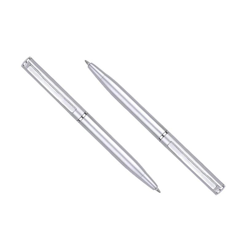Bút bi mini vỏ bạc dáng ngắn bằng kim loại dùng cho trường học văn phòng 10cm