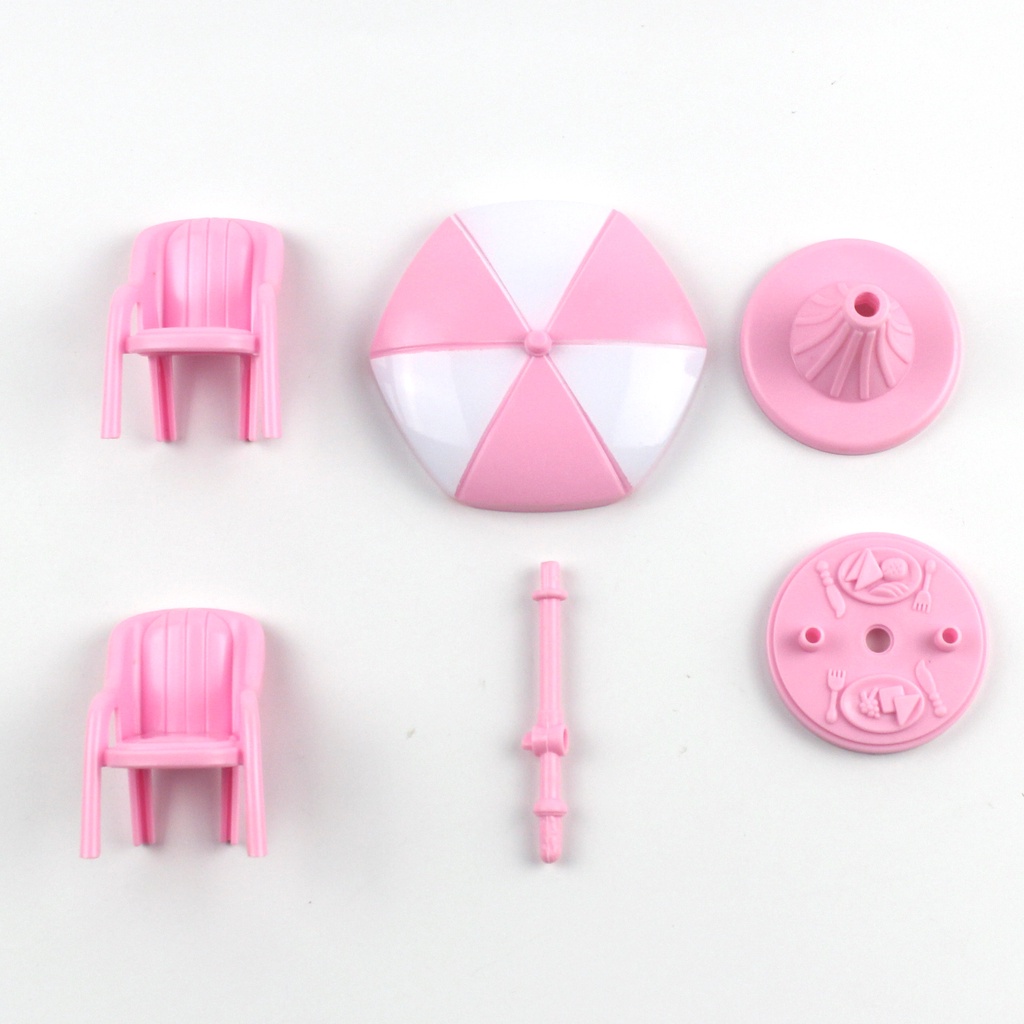 Phụ kiện búp bê bô bàn ghế có ô màu hồng xinh xắn cho búp bê barbie ANDATOY AD919