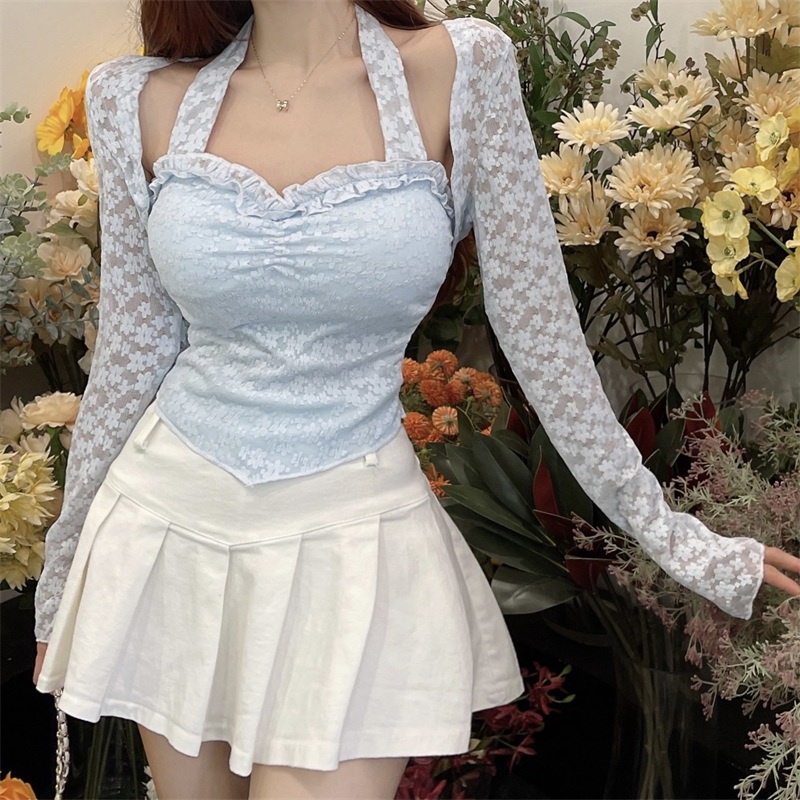 Áo Ren Không Tay Thời Trang Mùa Thu Quyến Rũ Cho Nữ