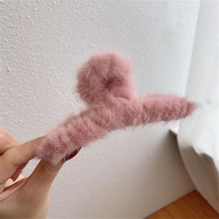 Dành Cho Nữ Cô Gái Thu Đông Hàn Quốc Hairgrip Kích Thước Lớn Lông Thú Giả Vuốt Tóc