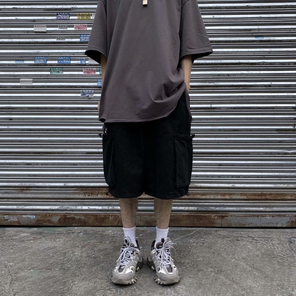 Quần Short Thể Thao Ống Rộng Nhiều Túi Phong Cách Nhật Bản Dành Cho Nam