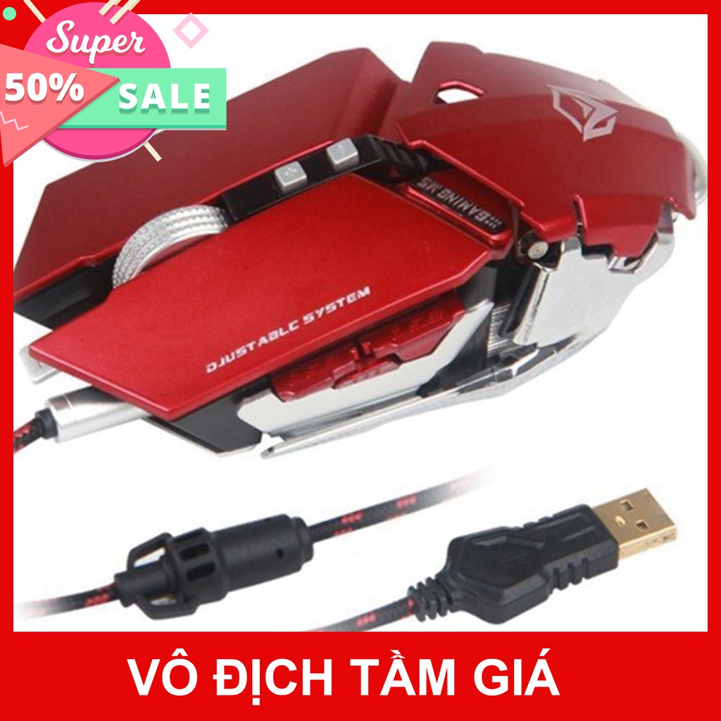 Chuột Gaming Meetion MT985 - Hàng siêu cấp - Màu đỏ và xám đen - Độ bền 50 triệu lượt click - Bảo hành 12 tháng